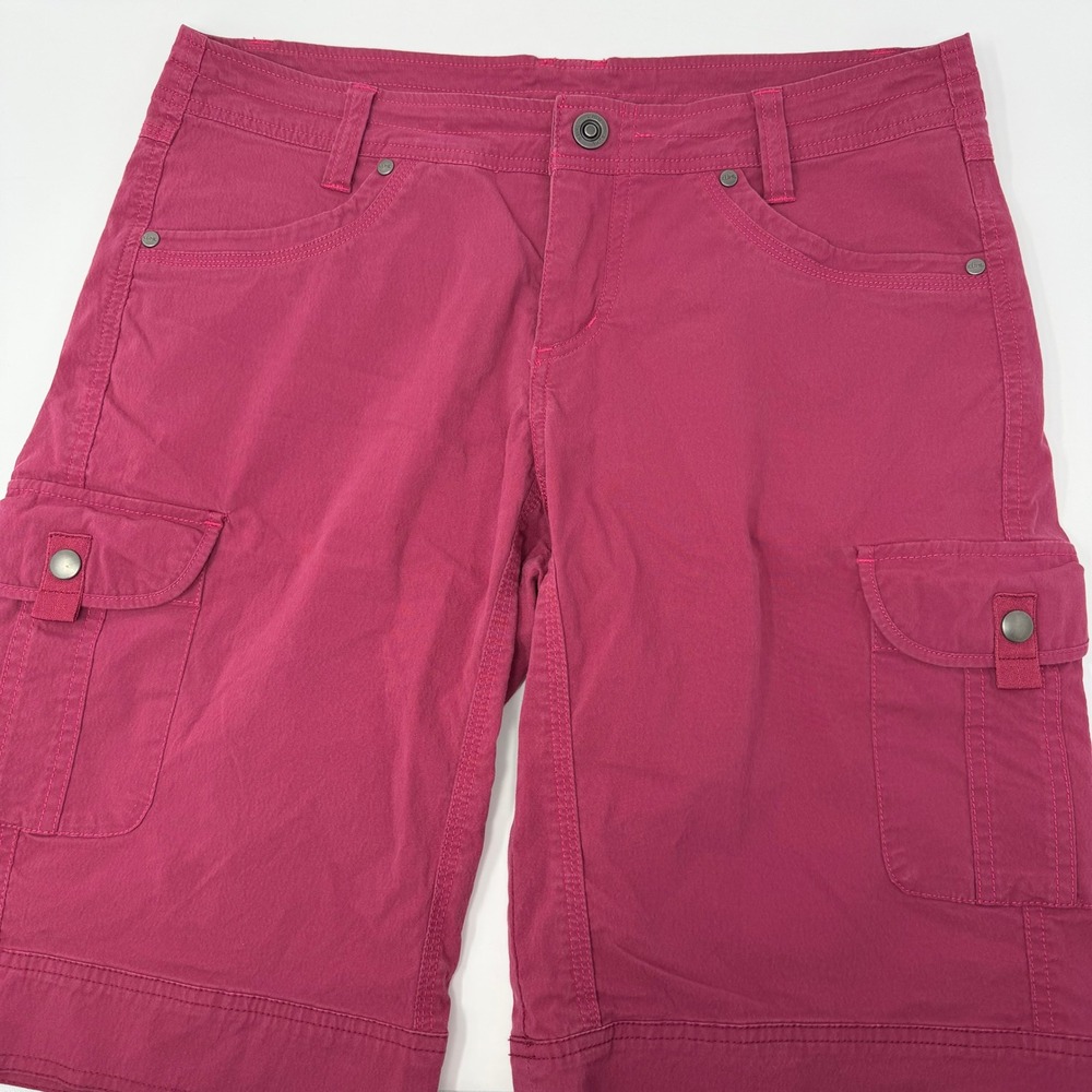 Kuhl Splash Cargo Shorts Womens 10 Red Vintage Patina Dye Hiking Outdoor Utility